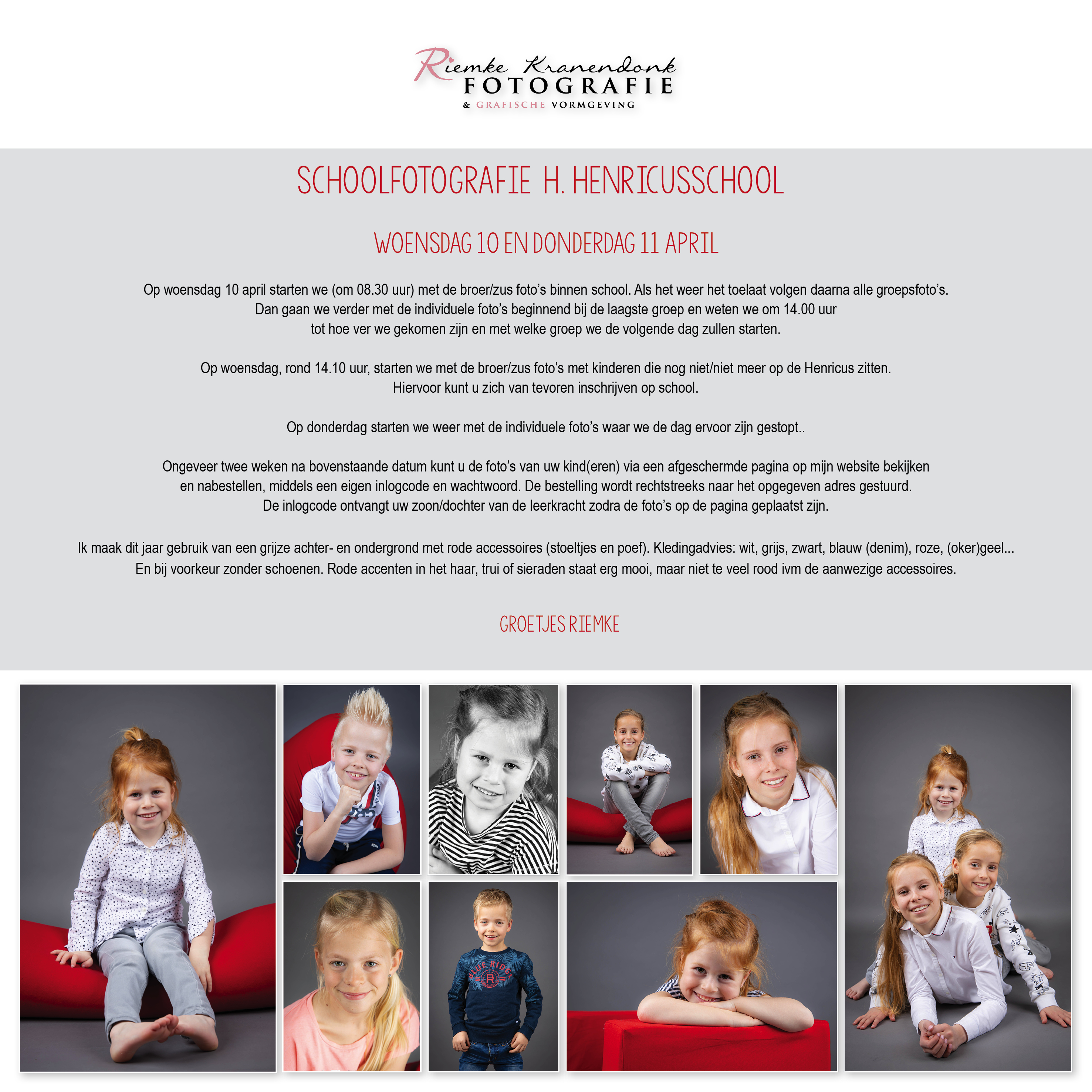 Schoolfotograaf 10 en 11 april 2019