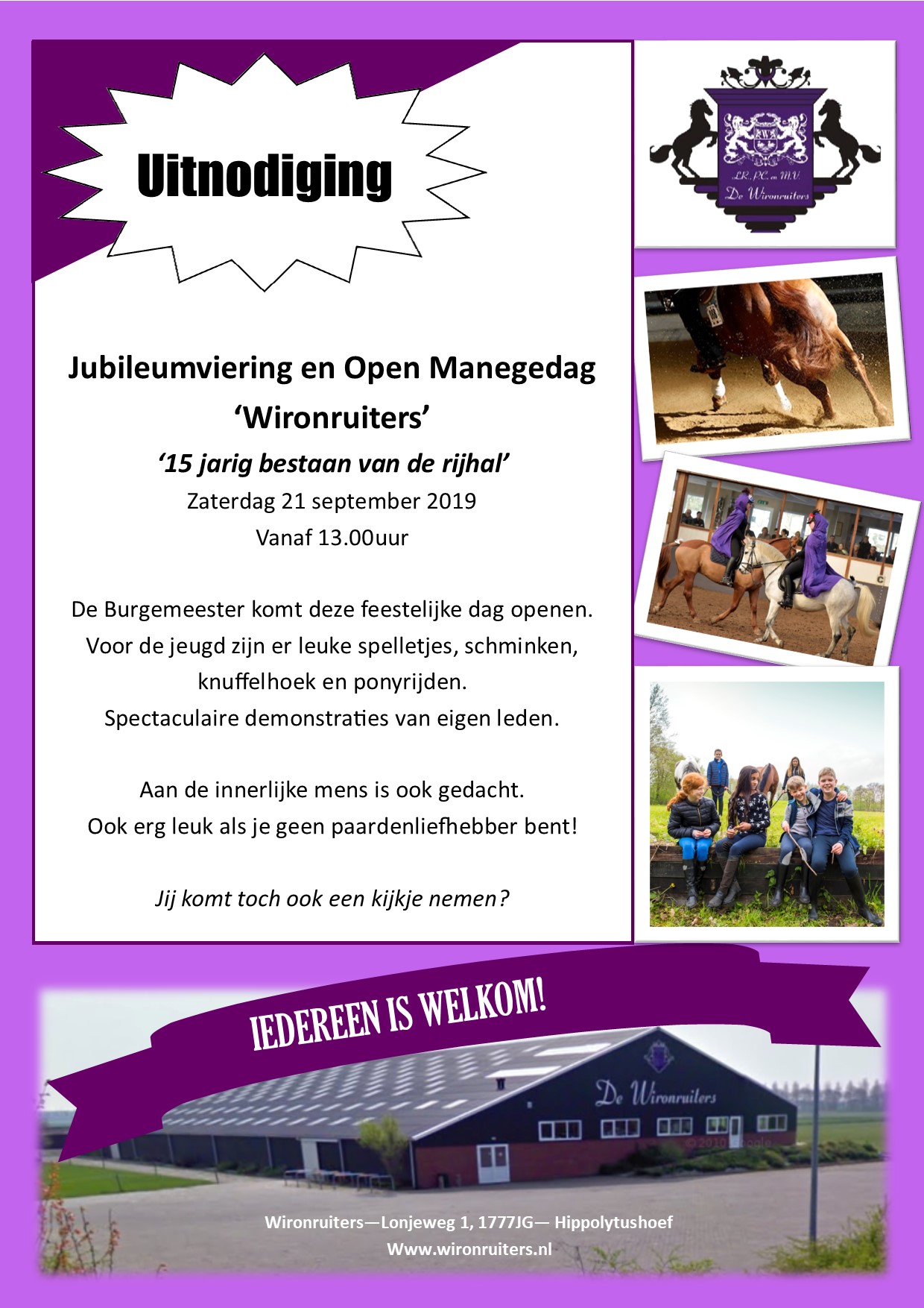 Open manege dag